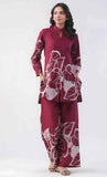 Rangritiya™ Wine Maroon Leaf Print Co-ord Set 40
