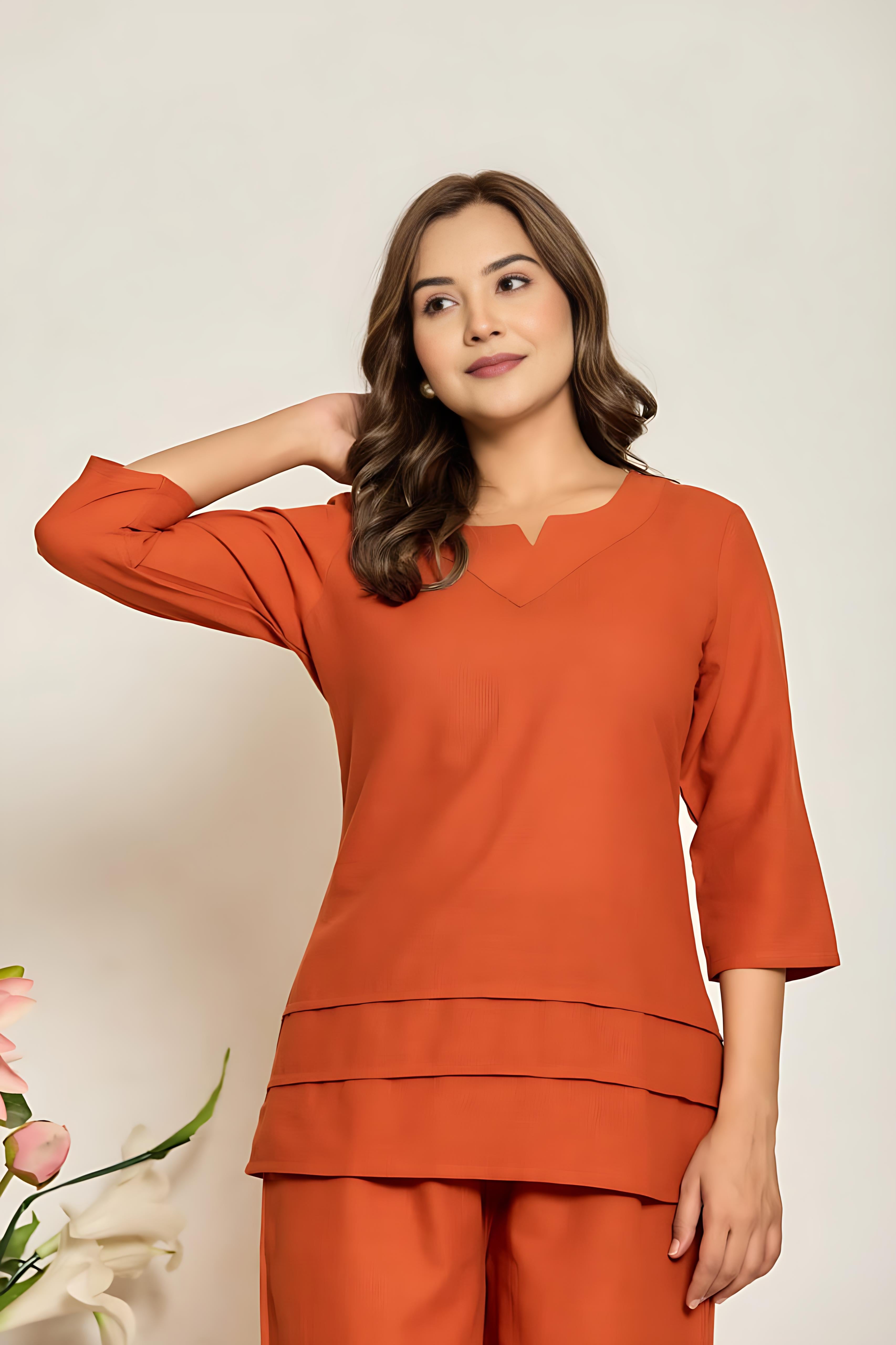 Rangritiya™ Terracotta Co-ord Set – Earthy Elegance and Effortless Style 38
