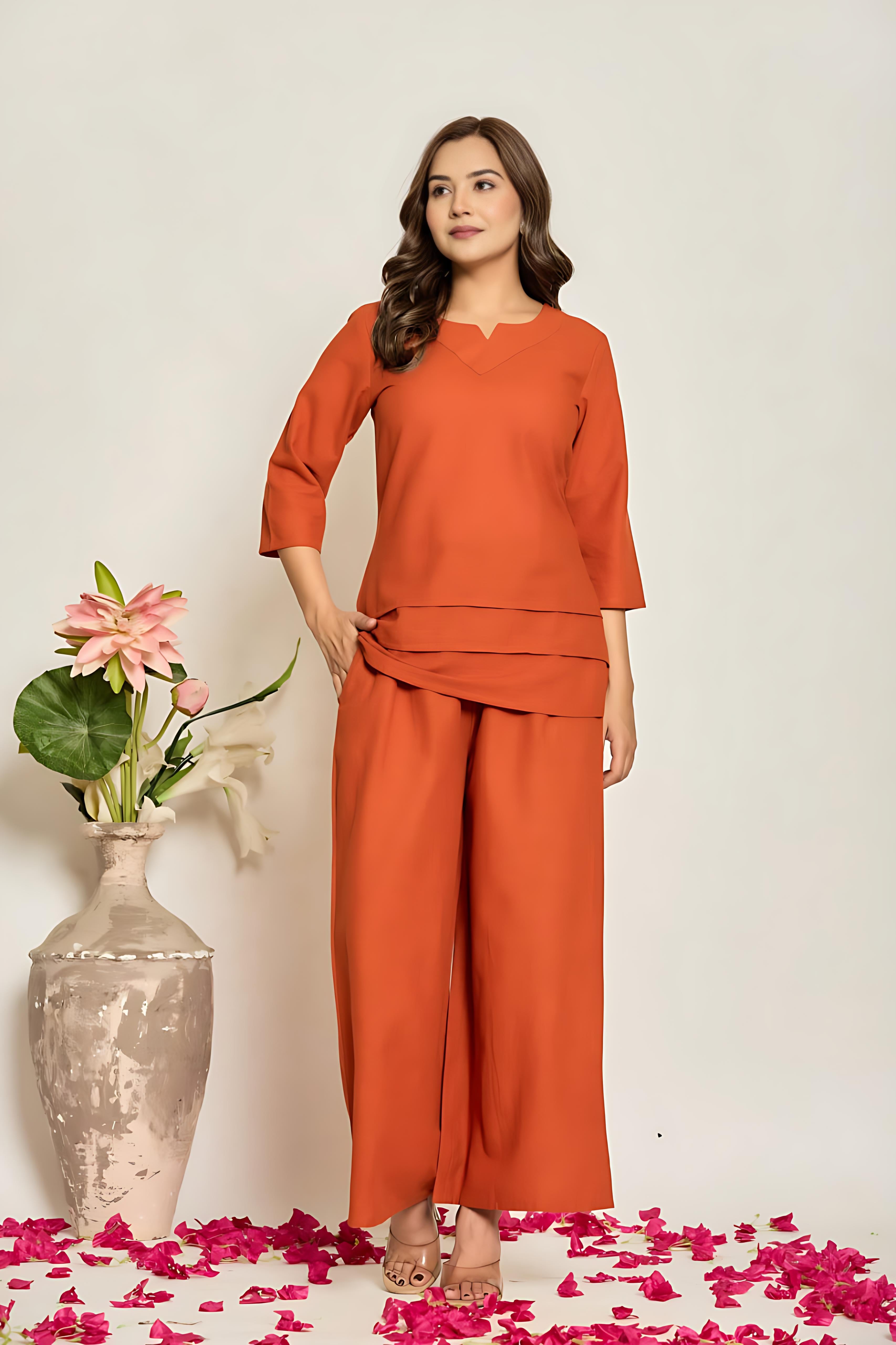 Rangritiya™ Terracotta Co-ord Set – Earthy Elegance and Effortless Style 42