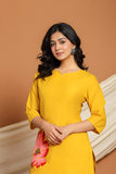 Rangritiya™ Mustard Co-ord Set – Hand-Painted Floral Elegance 38